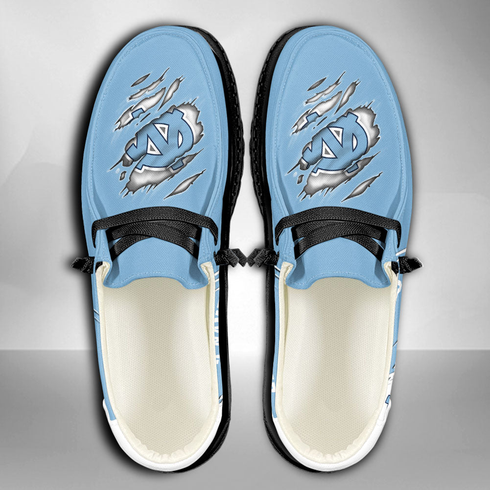NCAA North Carolina Tar Heels Custom Name Hey Dude Shoes 06 M7