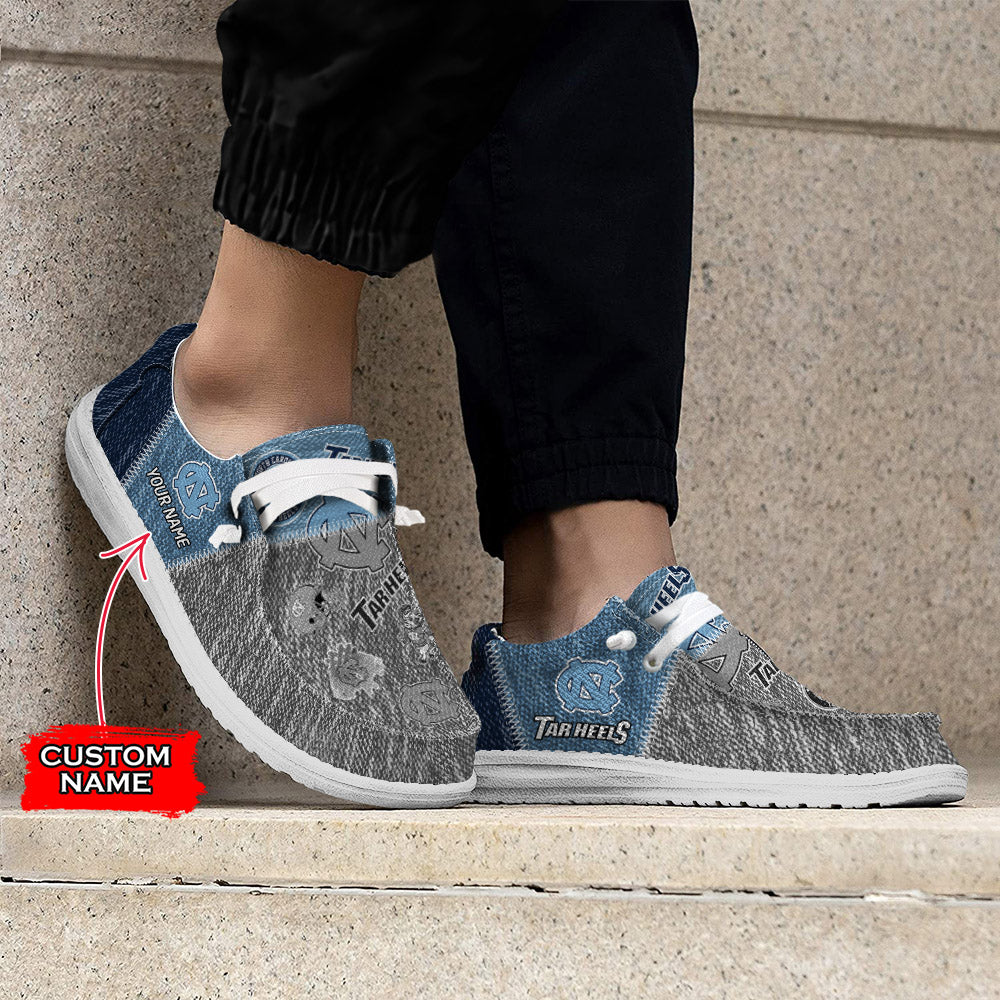 NCAA North Carolina Tar Heels Custom Name Hey Dude Shoes 08 M79