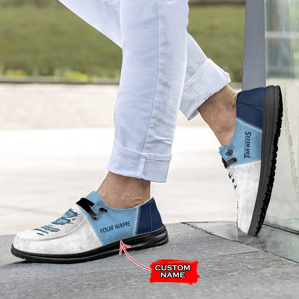 NCAA North Carolina Tar Heels Custom Name Hey Dude Shoes 09 M79