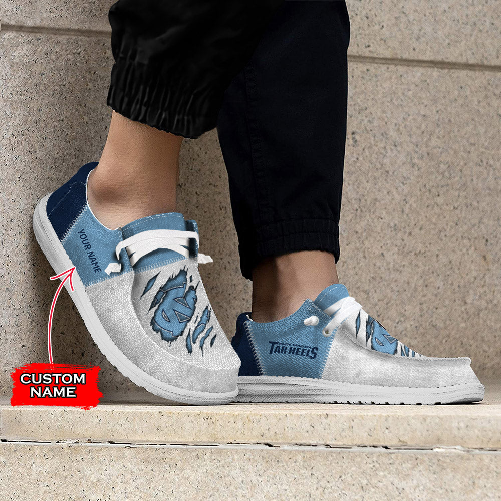 NCAA North Carolina Tar Heels Custom Name Hey Dude Shoes 09 M79