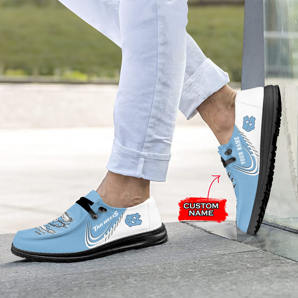 NCAA North Carolina Tar Heels Custom Name Hey Dude Shoes 10 M79