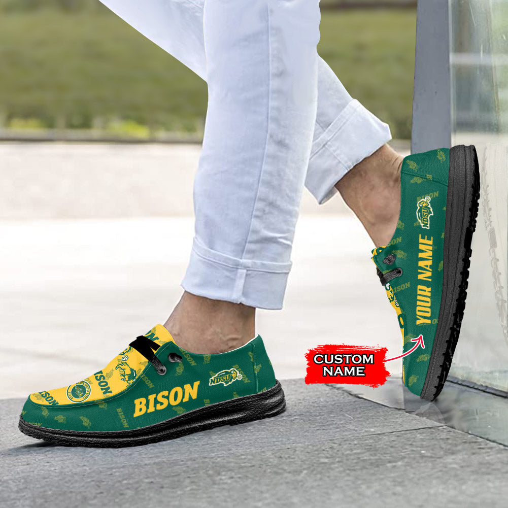 NCAA North Dakota State Bison Custom Name Hey Dude Shoes 01 M7