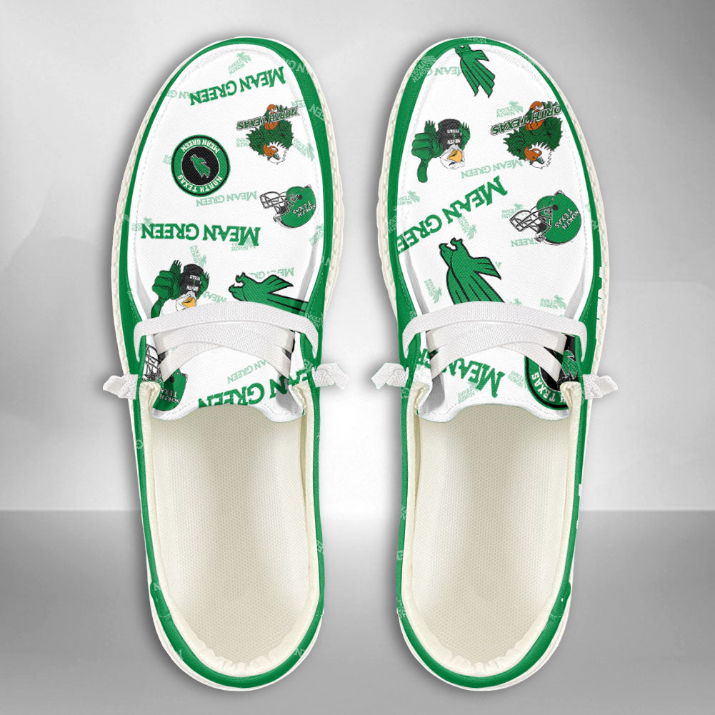 NCAA NORTH TEXAS MEAN GREEN Custom Name Hey Dude Shoes 02 M12