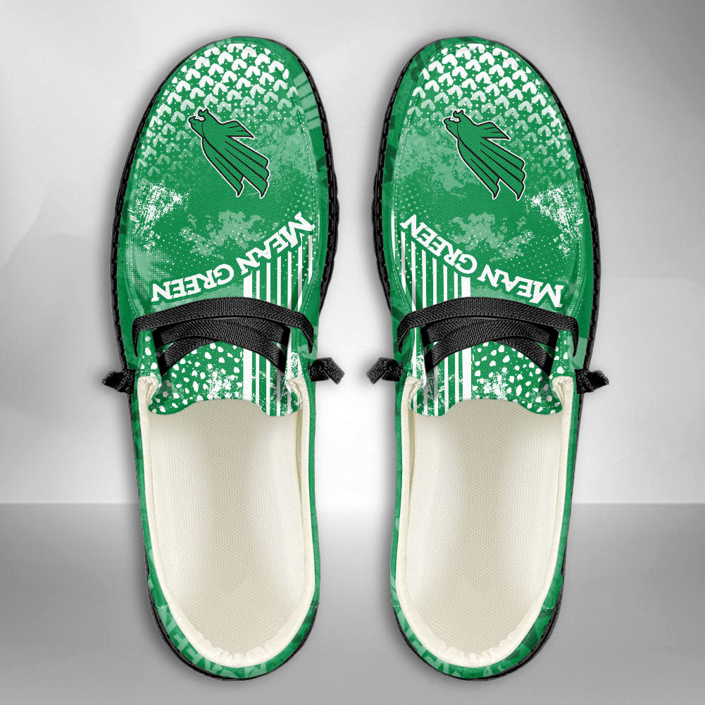 NCAA NORTH TEXAS MEAN GREEN Custom Name Hey Dude Shoes 03 M7
