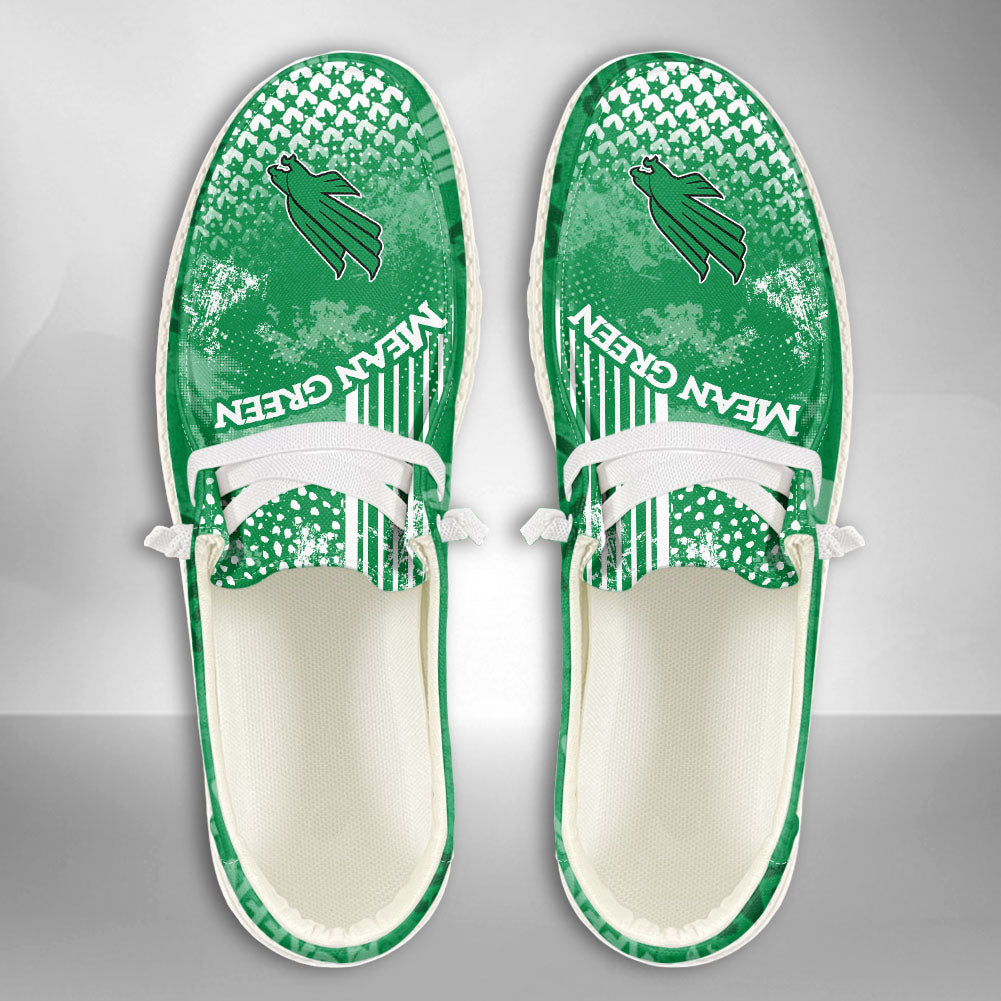 NCAA NORTH TEXAS MEAN GREEN Custom Name Hey Dude Shoes 03 M7
