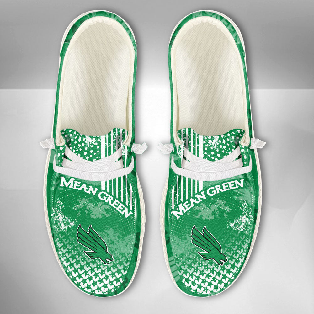 NCAA NORTH TEXAS MEAN GREEN Custom Name Hey Dude Shoes 03 M7