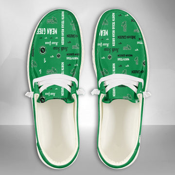NCAA NORTH TEXAS MEAN GREEN Custom Name Hey Dude Shoes 04 M12