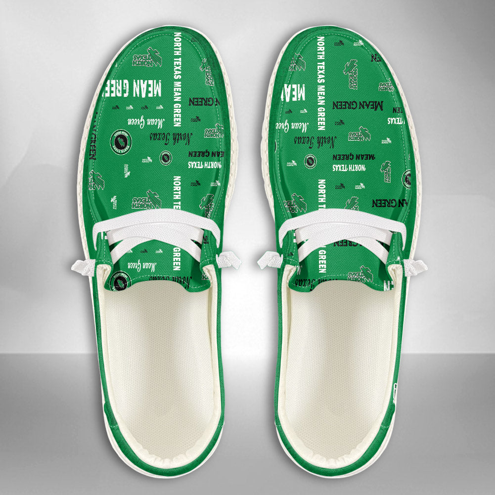 NCAA NORTH TEXAS MEAN GREEN Custom Name Hey Dude Shoes 06 M79