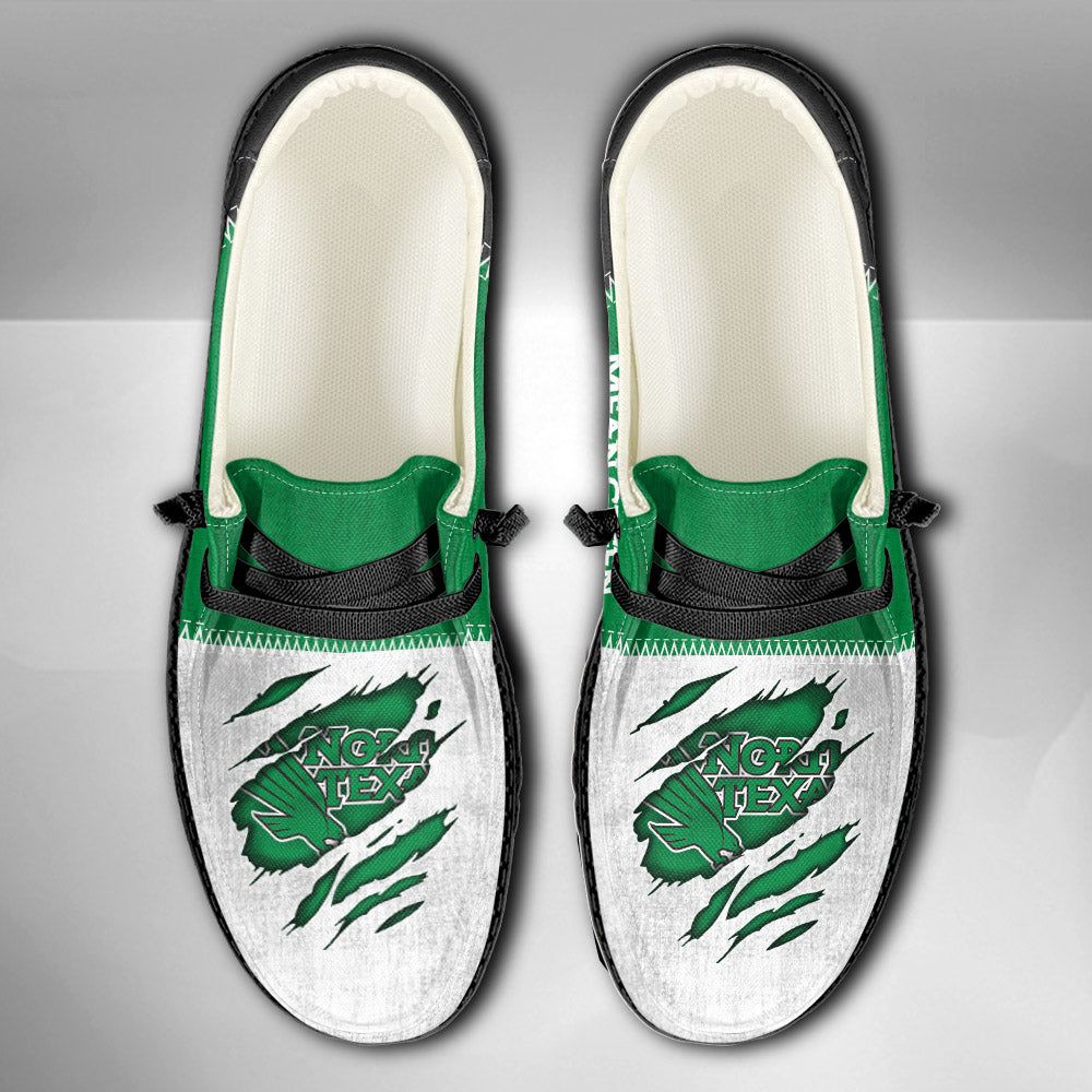 NCAA NORTH TEXAS MEAN GREEN Custom Name Hey Dude Shoes 09 M79