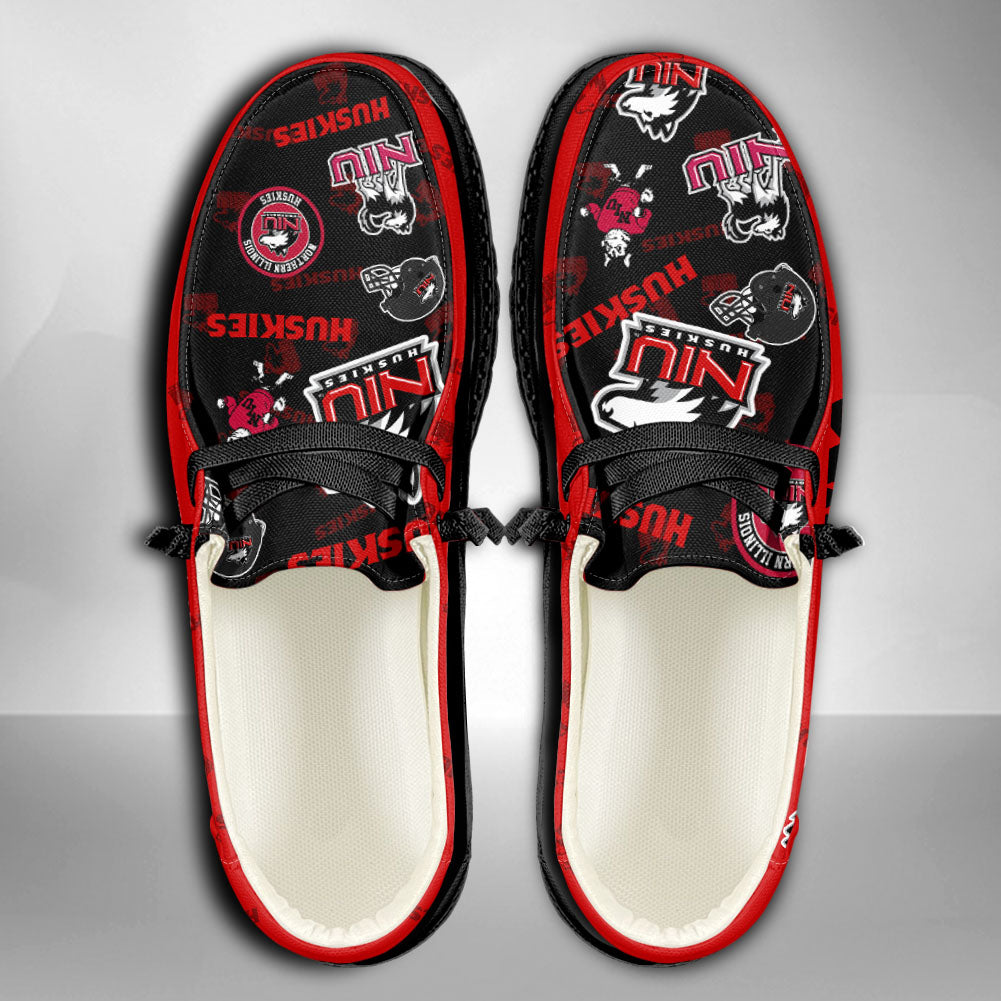 NCAA Northern Illinois Huskies Custom Name Hey Dude Shoes 01 M7