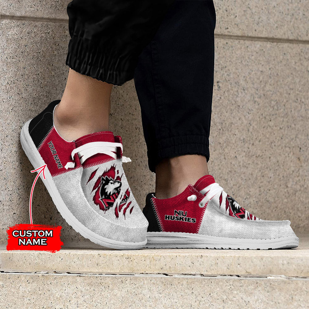NCAA Northern Illinois Huskies Custom Name Hey Dude Shoes 09 M79