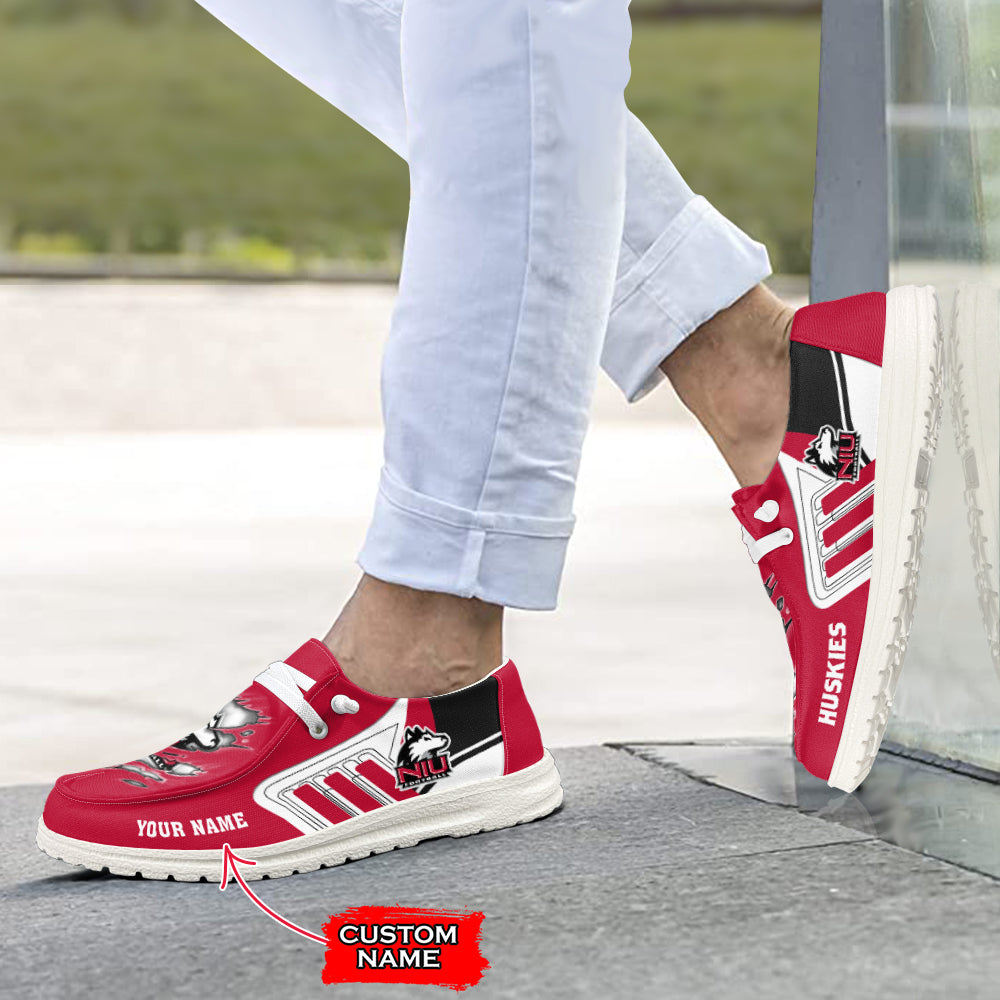 NCAA Northern Illinois Huskies Custom Name Hey Dude Shoes 11 M79