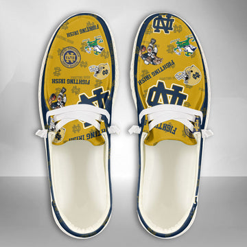 NCAA Notre Dame Fighting Irish Custom Name Hey Dude Shoes 01 M7