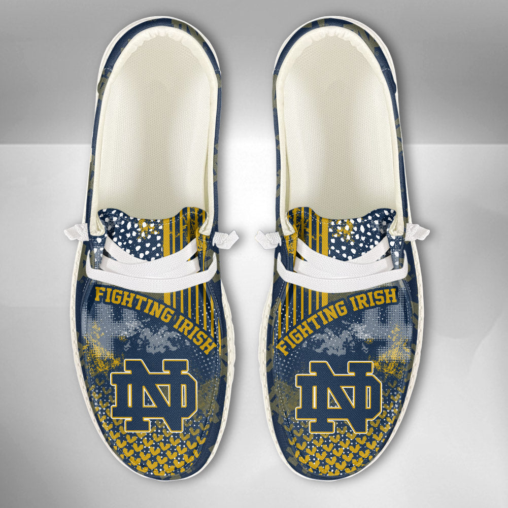 NCAA Notre Dame Fighting Irish Custom Name Hey Dude Shoes 03 M7