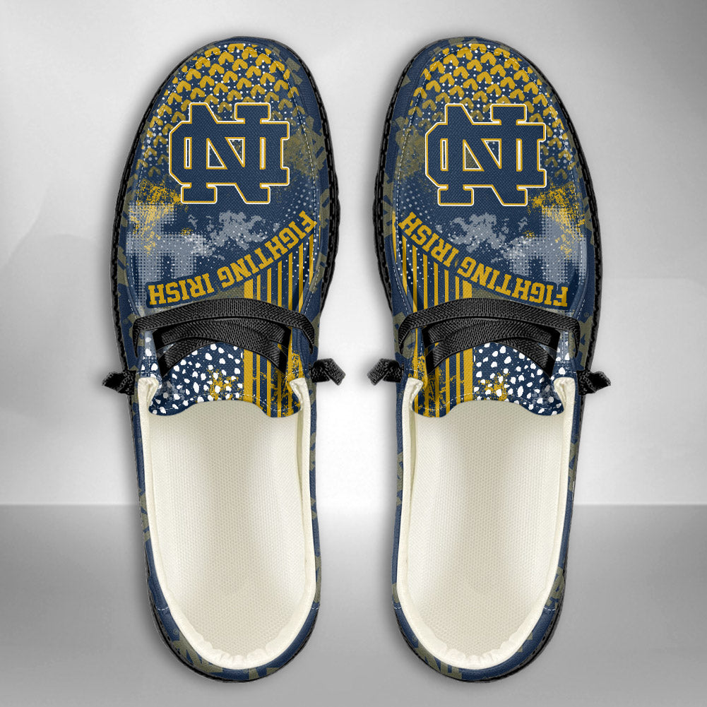 NCAA Notre Dame Fighting Irish Custom Name Hey Dude Shoes 03 M7