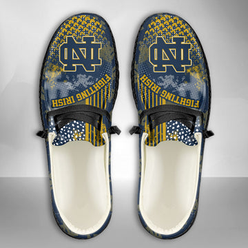 NCAA Notre Dame Fighting Irish Custom Name Hey Dude Shoes 03 M7