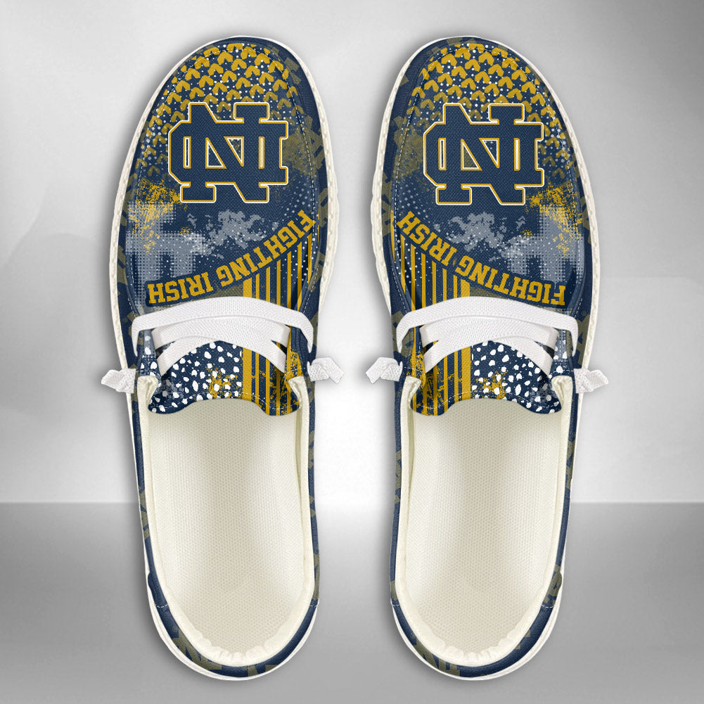 NCAA Notre Dame Fighting Irish Custom Name Hey Dude Shoes 03 M7