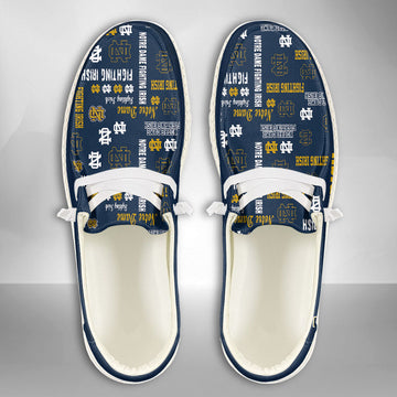 NCAA Notre Dame Fighting Irish Custom Name Hey Dude Shoes 04 M12