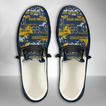 NCAA Notre Dame Fighting Irish Custom Name Hey Dude Shoes 05 M22