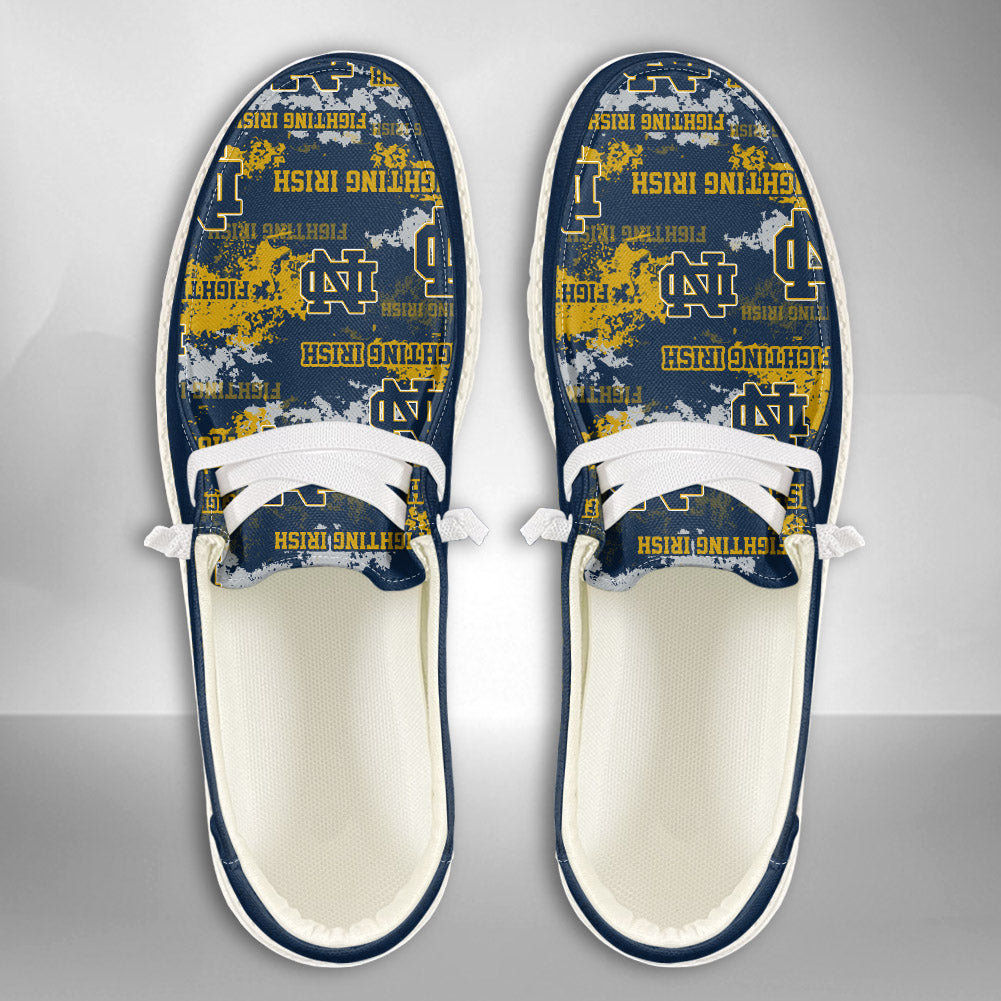 NCAA Notre Dame Fighting Irish Custom Name Hey Dude Shoes 05 M79