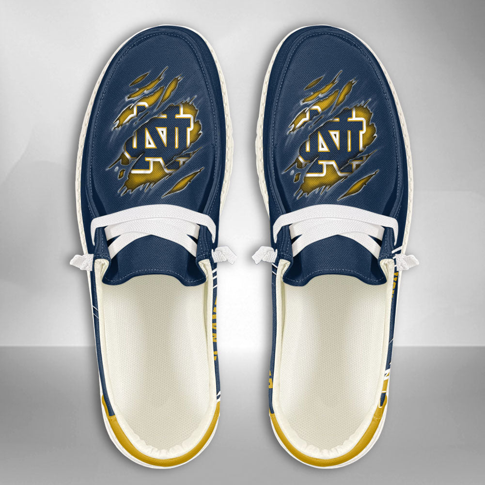 NCAA Notre Dame Fighting Irish Custom Name Hey Dude Shoes 06 M7