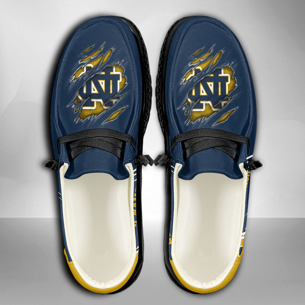 NCAA Notre Dame Fighting Irish Custom Name Hey Dude Shoes 06