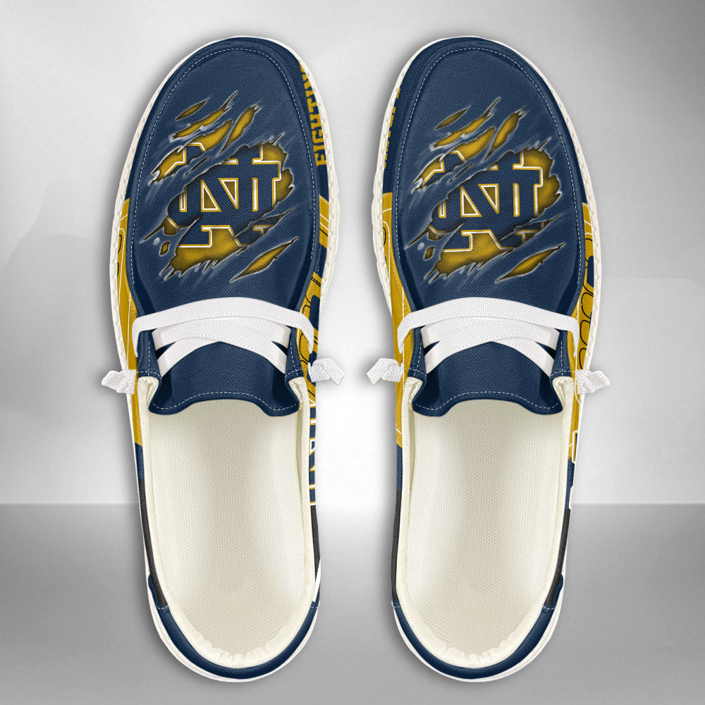 NCAA Notre Dame Fighting Irish Custom Name Hey Dude Shoes 07 M7