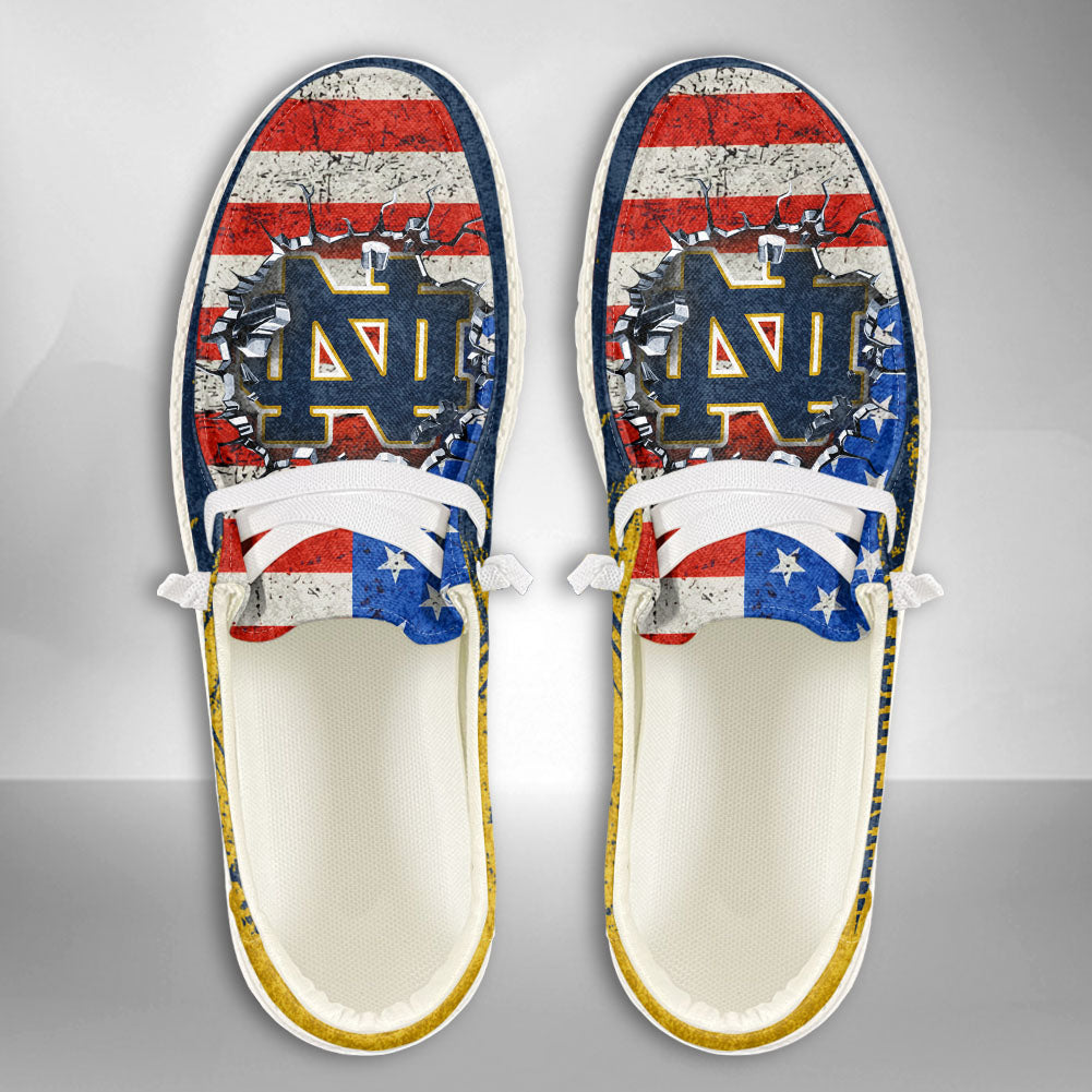 NCAA Notre Dame Fighting Irish Custom Name Hey Dude Shoes 07 M79