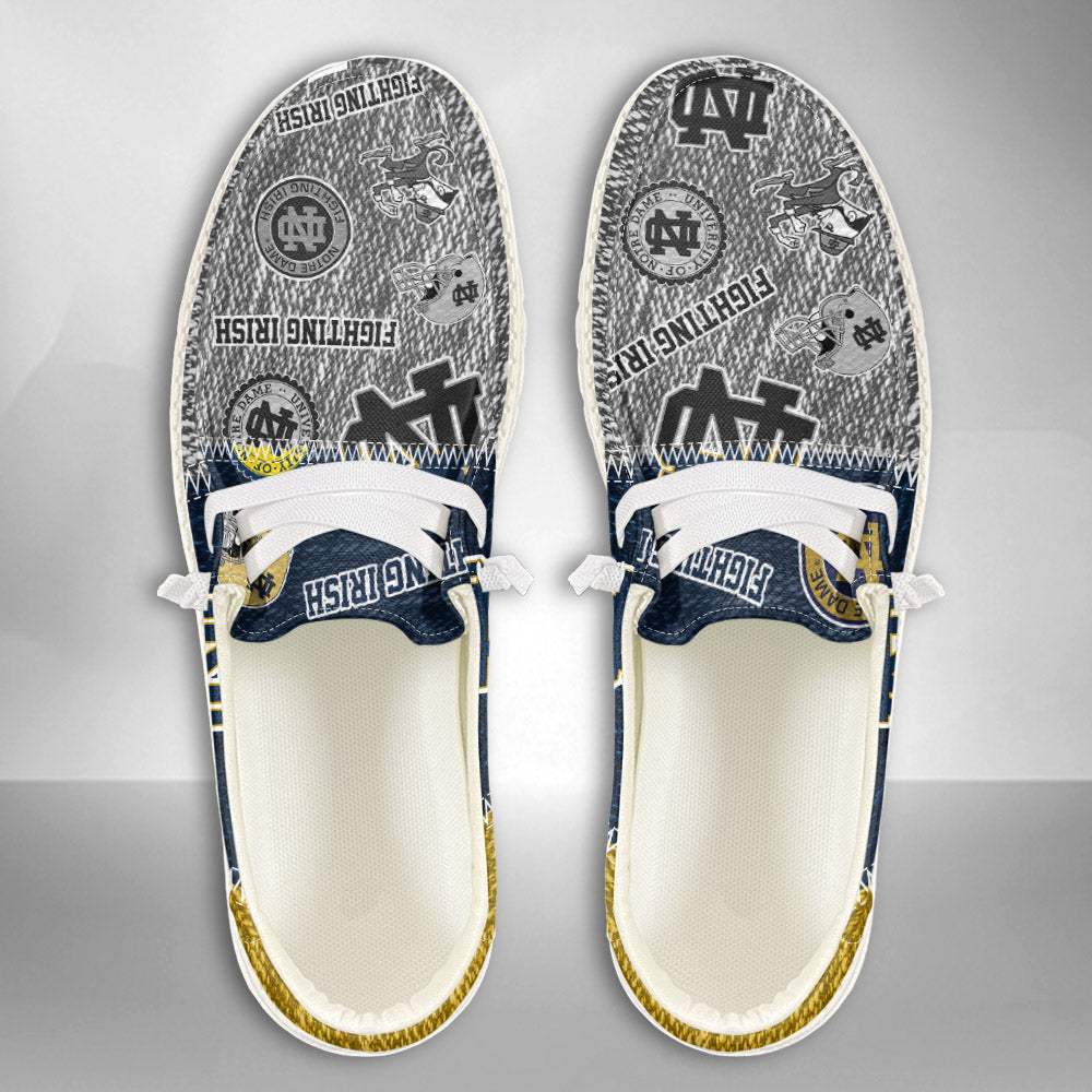 NCAA Notre Dame Fighting Irish Custom Name Hey Dude Shoes 08 M79