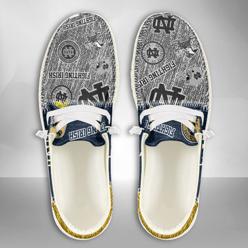 NCAA Notre Dame Fighting Irish Custom Name Hey Dude Shoes 08 M79