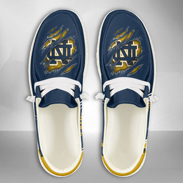 NCAA Notre Dame Fighting Irish Custom Name Hey Dude Shoes 10 M79