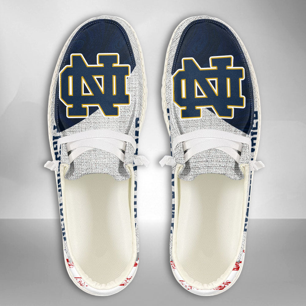 NCAA Notre Dame Fighting Irish Custom Name Hey Dude Shoes 13 M79