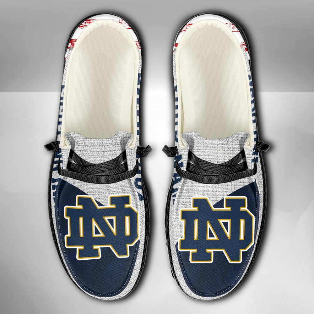 NCAA Notre Dame Fighting Irish Custom Name Hey Dude Shoes 13 M79