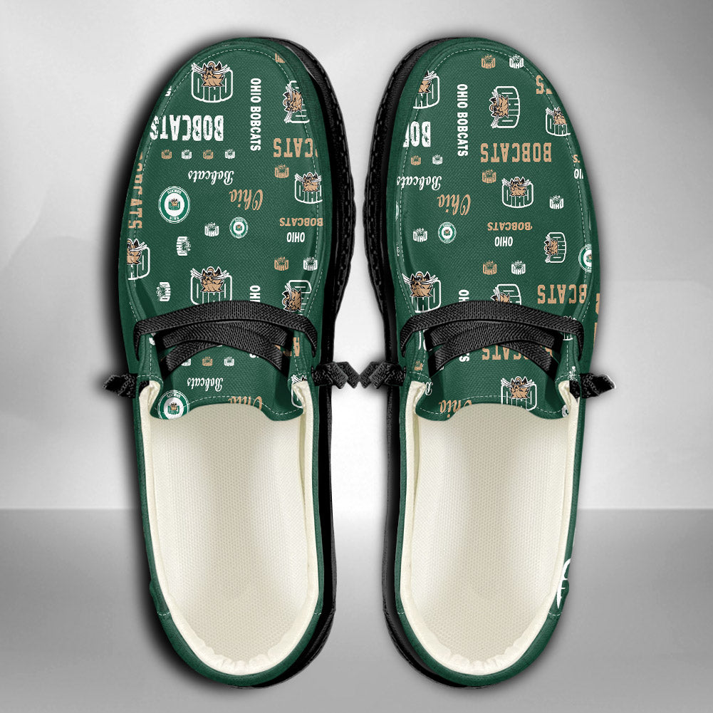 NCAA Ohio Bobcats Custom Name Hey Dude Shoes 04 M12