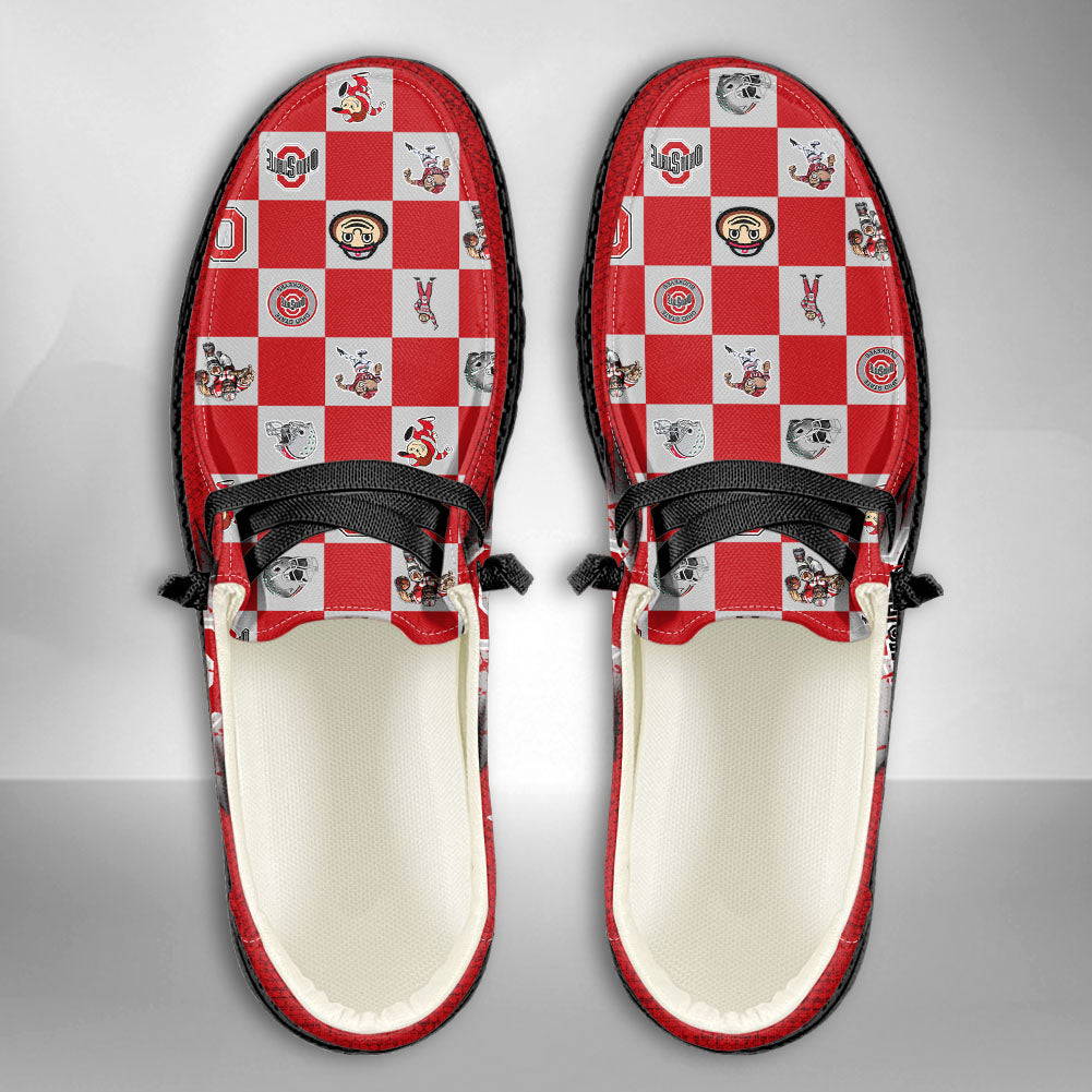 NCAA Ohio State Buckeyes Custom Name Hey Dude Shoes 01 CH1