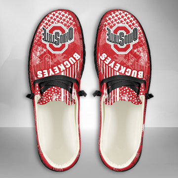 NCAA Ohio State Buckeyes Custom Name Hey Dude Shoes 03 M7
