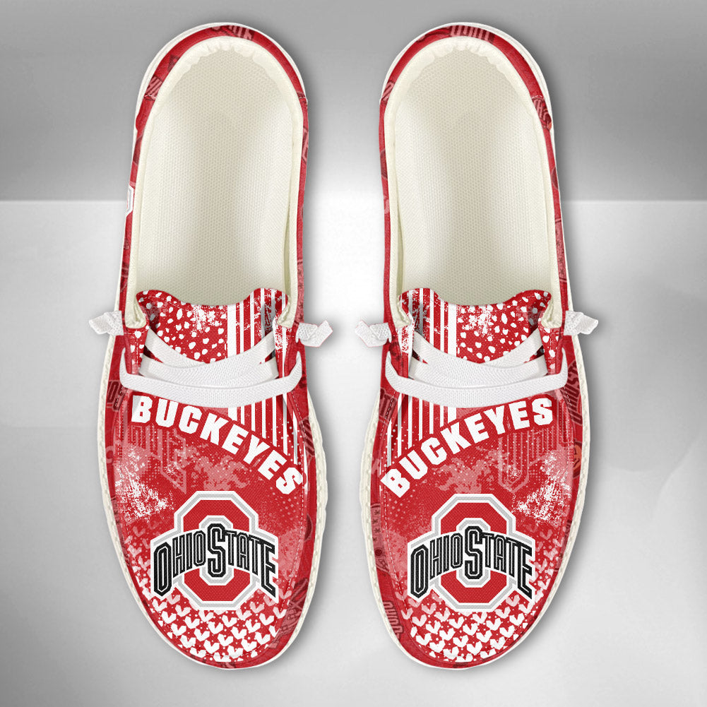 NCAA Ohio State Buckeyes Custom Name Hey Dude Shoes 03 M7
