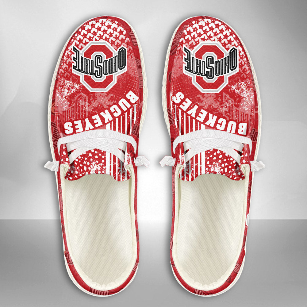 NCAA Ohio State Buckeyes Custom Name Hey Dude Shoes 03 M7
