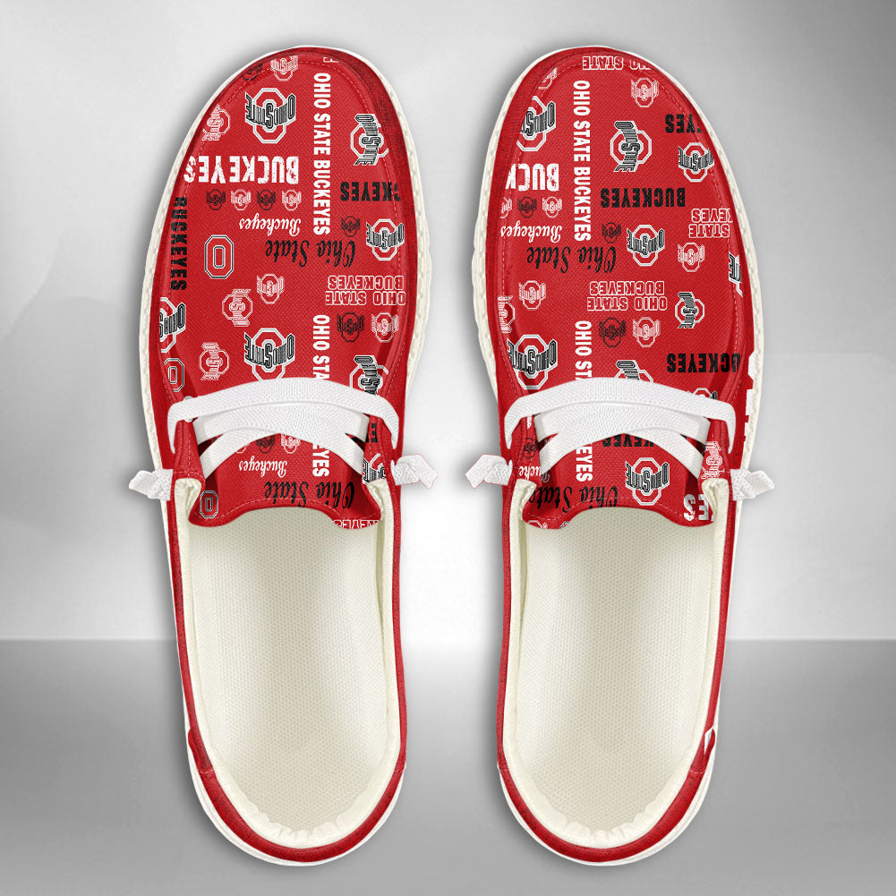 NCAA Ohio State Buckeyes Custom Name Hey Dude Shoes 04 M12