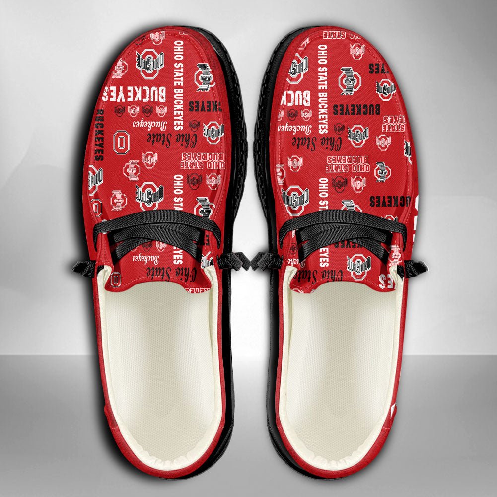 NCAA Ohio State Buckeyes Custom Name Hey Dude Shoes 04 M12