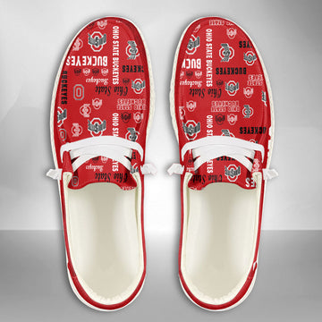 NCAA Ohio State Buckeyes Custom Name Hey Dude Shoes 04 M7