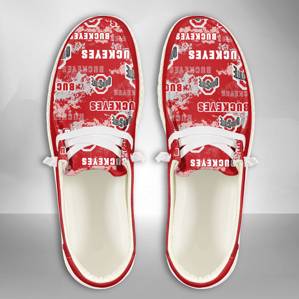 NCAA Ohio State Buckeyes Custom Name Hey Dude Shoes 05 M79
