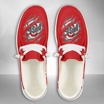 NCAA Ohio State Buckeyes Custom Name Hey Dude Shoes 06 M7