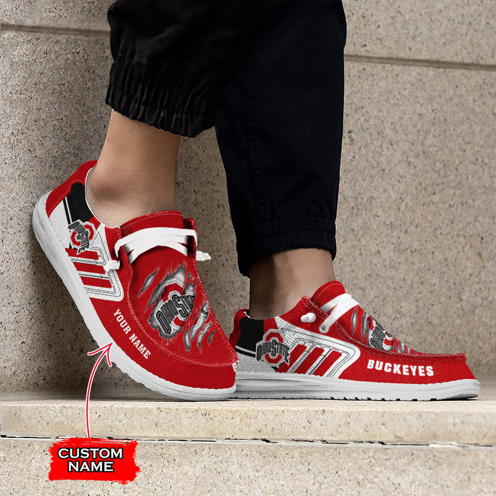 NCAA Ohio State Buckeyes Custom Name Hey Dude Shoes 07 M7