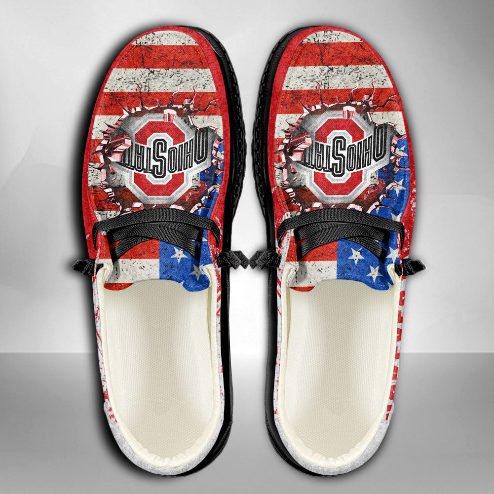 NCAA Ohio State Buckeyes Custom Name Hey Dude Shoes 07 M79