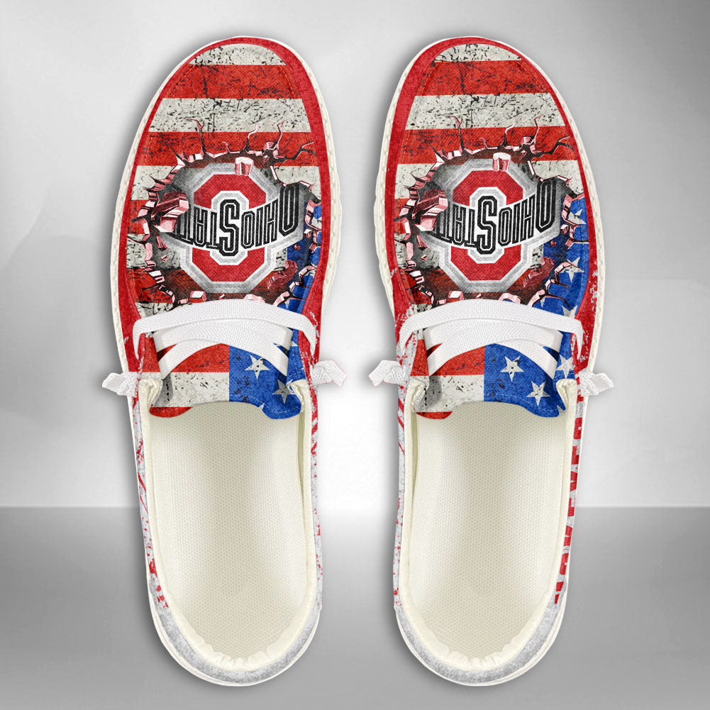 NCAA Ohio State Buckeyes Custom Name Hey Dude Shoes 07 M79