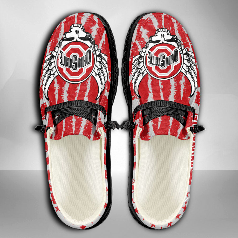 NCAA Ohio State Buckeyes Custom Name Hey Dude Shoes 08 M7