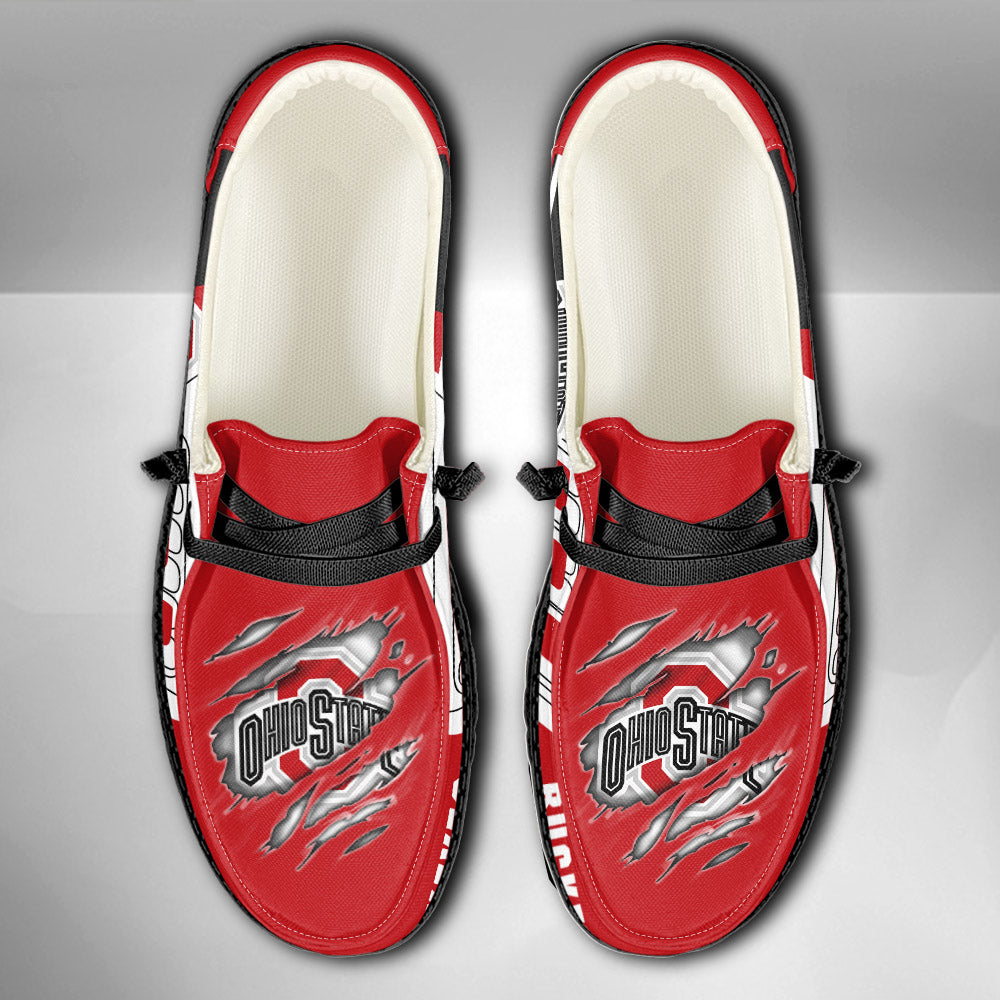 NCAA Ohio State Buckeyes Custom Name Hey Dude Shoes 11 M79