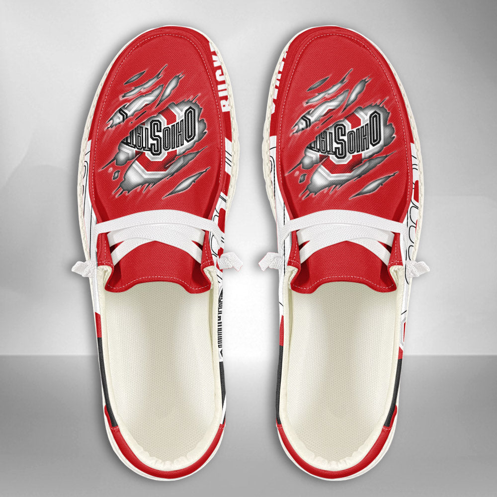 NCAA Ohio State Buckeyes Custom Name Hey Dude Shoes 11 M79