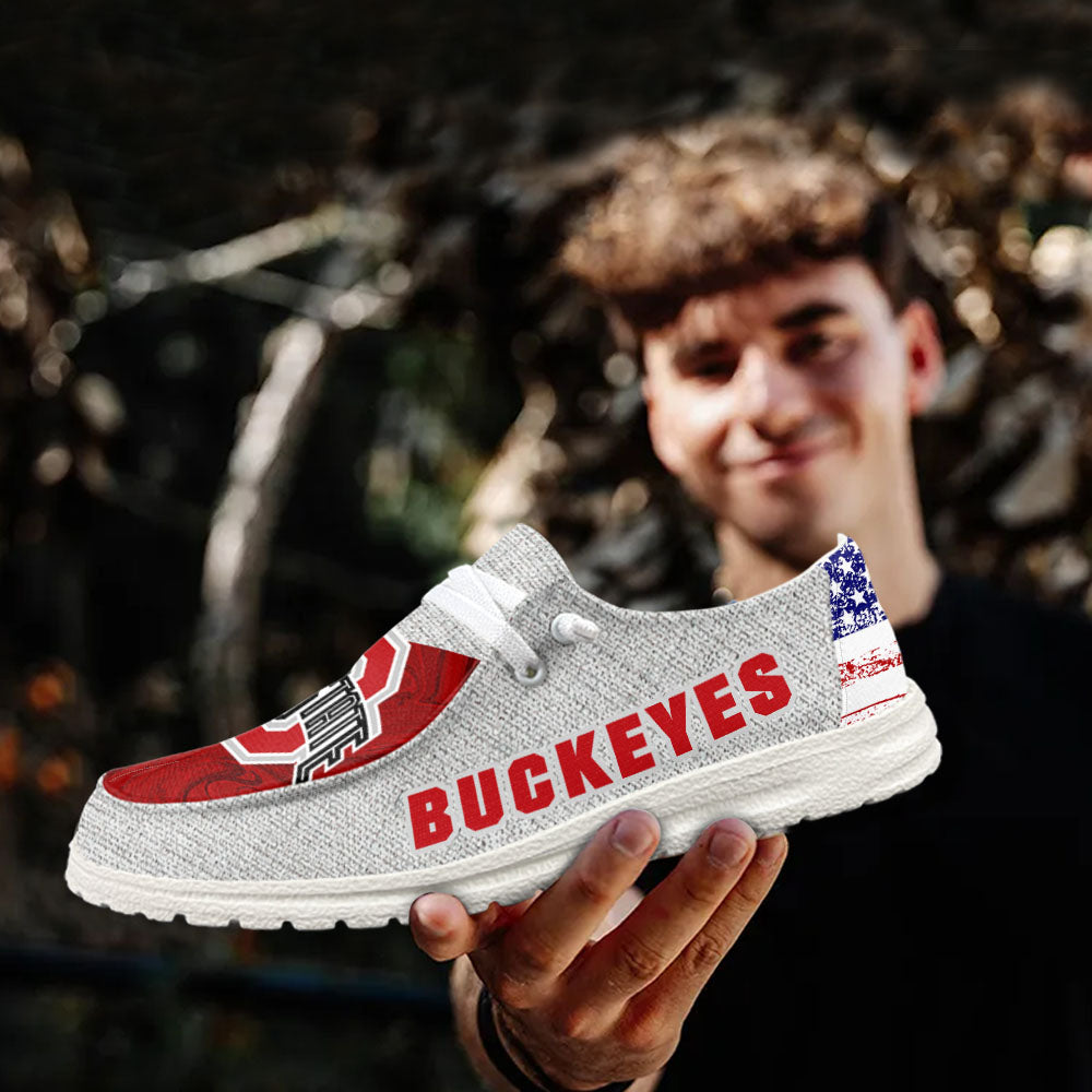 NCAA Ohio State Buckeyes Custom Name Hey Dude Shoes 13 M79